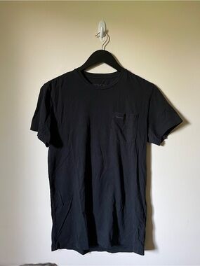 AllSaints Black Short Sleeve Crew Pocket Tee